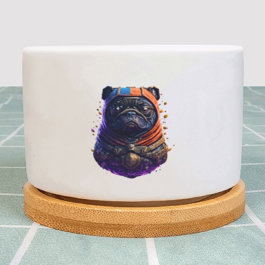 Adorable Frenchie Astronaut: Dog in a Space Suit Plant Pots