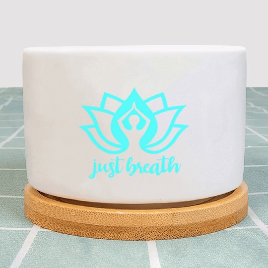 Just Breath Yoga Namaste Zen Lotus Plant Pots