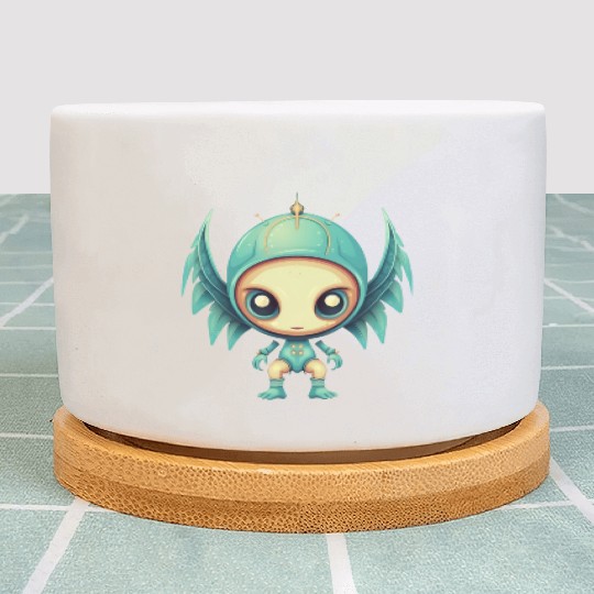 Alien Angel Wings Cyborg - Futuristic Design Plant Pots