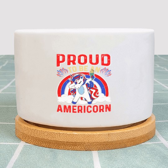 Proud to be an Americorn Unicorn Independence Day Plant Pots