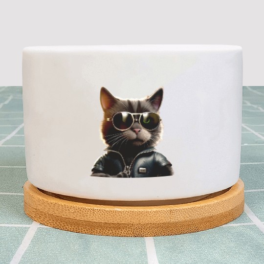 Cat With Sunglasses Cute Cat Mom Meow Paws Kitty Plant Pots