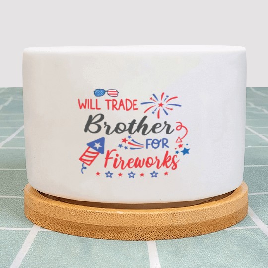 Trade Brother For Fireworks Funny Girls 4th July Plant Pots
