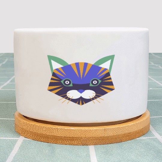 Colorful Cat Face Plant Pots