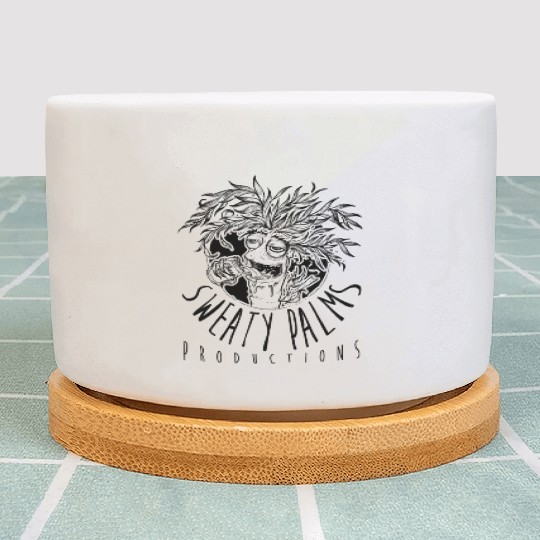 Sweaty Palm Tree Drinking Beer Black Plant Pots