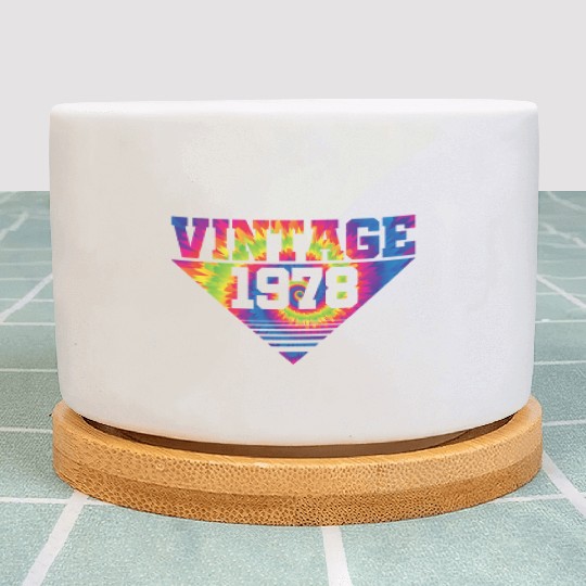 Vintage 1978 Tie Dye Splash Color Triangle Plant Pots