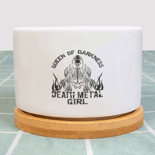 Goth Rock Satan Girl Woman Festivals Death Metal Plant Pots