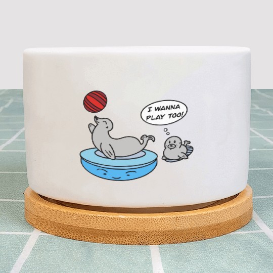 Funny Sea Lion Baby Plant Pots