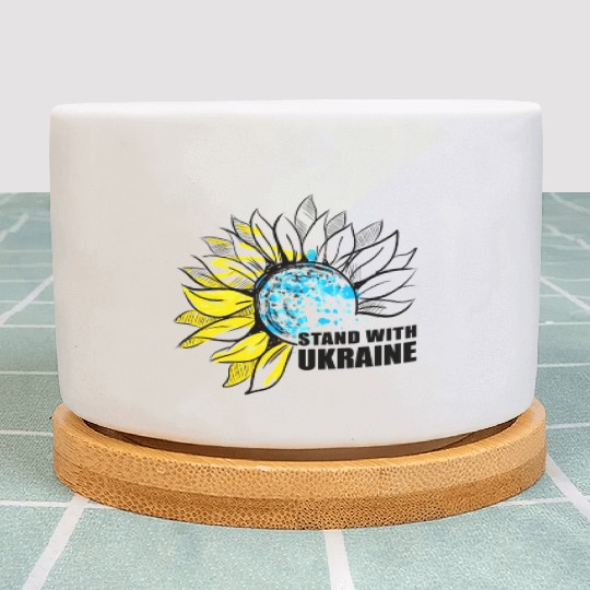 Sunflower Ukrainian Flag I Stand With Ukraine Ukra Plant Pots
