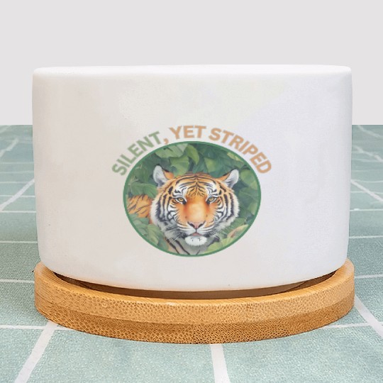 Silent yet striped, beauty of the tiger Plant Pots