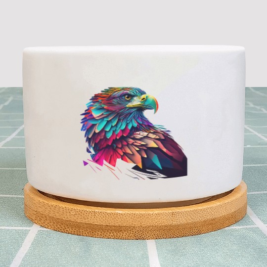 psychedelic eagle Plant Pots