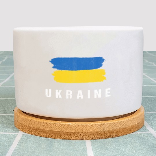 Painted Ukraine Flag Ukrainian Flag Fan Plant Pots