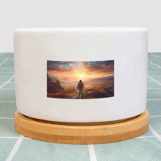 A boy on the way to his first adventure Plant Pots