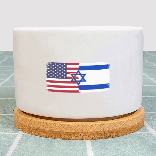 Israel Usa Flag Plant Pots