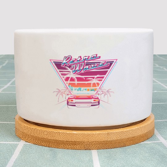 80S Retrowave Synthwave Love Wave Miami Beach Plant Pots