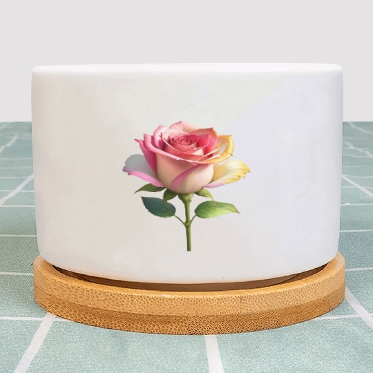 A vintage style of colorful fancy roses. Plant Pots