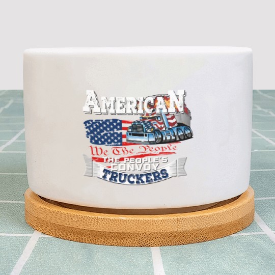 The People'S Convoy 2022 Usa Truck Driver Freedom Plant Pots