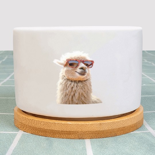 Alpaca Sunglasses Llama Farm I Love Cute Alpacas Plant Pots
