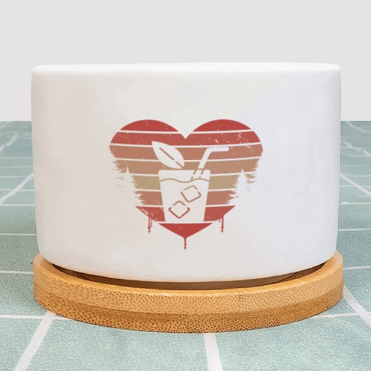 Cute Red Vintage Heart Sweet Tea Valentine Day Plant Pots