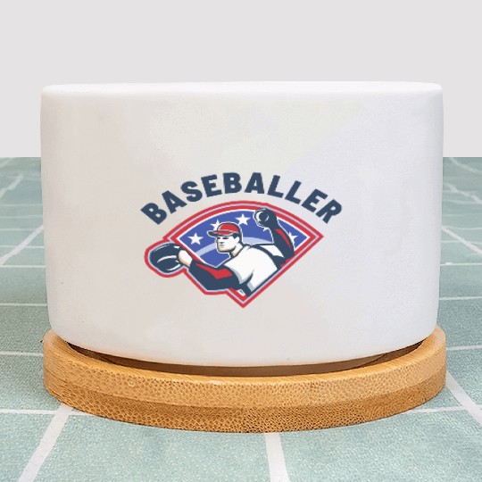 Baseballer Baseball Pitcher Sports Club Player Plant Pots