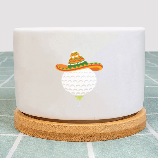 Margarita Golf Ball Mexican Sombrero Plant Pots