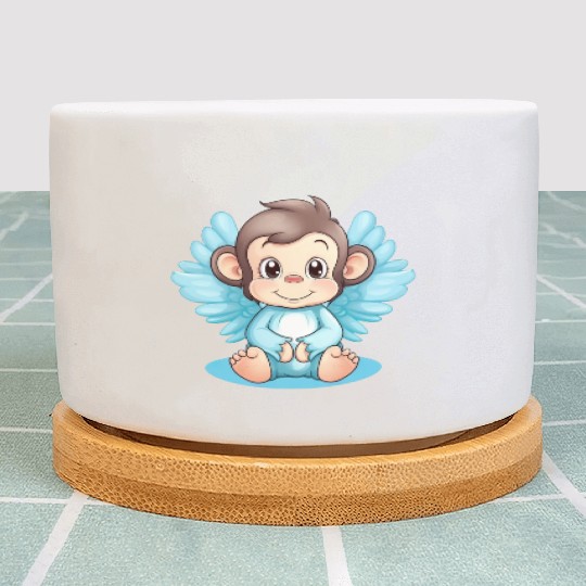 Monkey Chimpanzee Angel, Inspiring Animal Design Plant Pots
