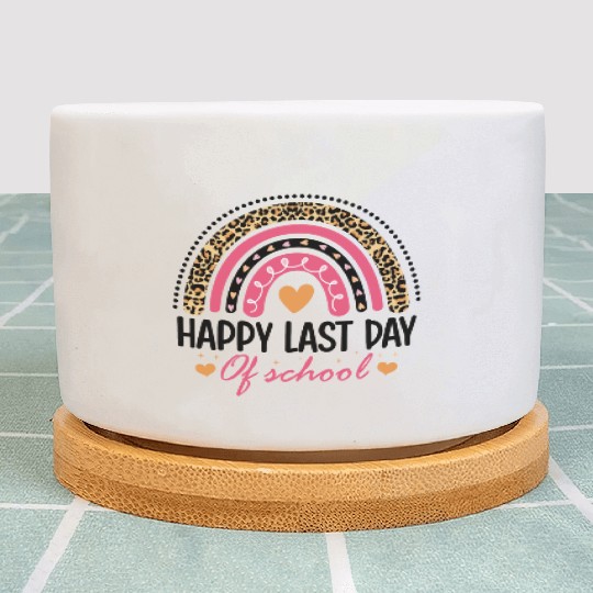 Leopard Rainbow Last Day Of School Teacher Plant Pots