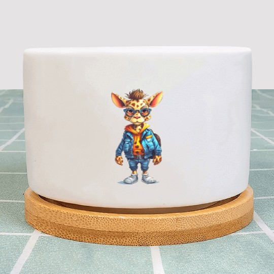 Cute Giraffe Cartoon Plant Pots