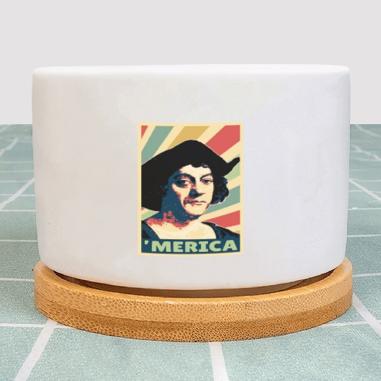 Christopher Columbus Merica Vintage Colors Plant Pots