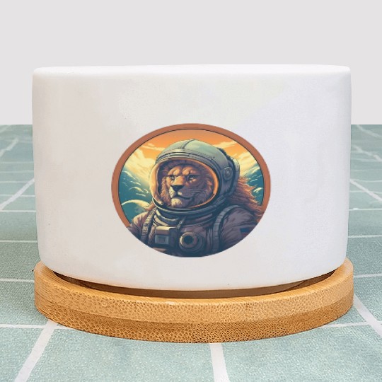 Astronaut Lion at Sunset, Creative Space Design Plant Pots