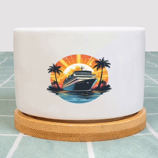 Cruise Ship, Family Vacation, cruise, travel Plant Pots