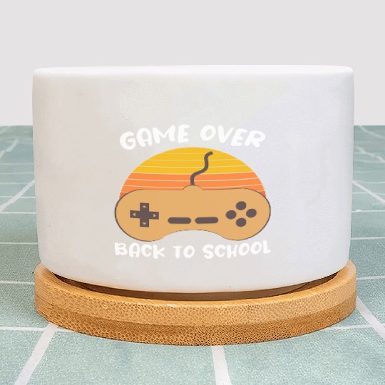 Game Over Back To School Student Teacher Vintage Plant Pots