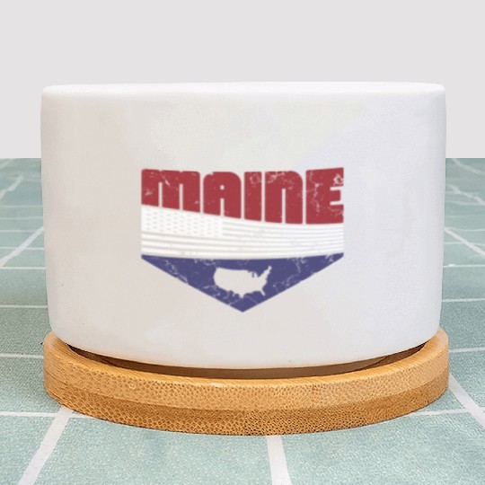Retro Vintage Maine Usa Plant Pots