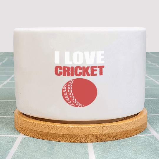 I Love Cricket Sport Coach Gift Plant Pots