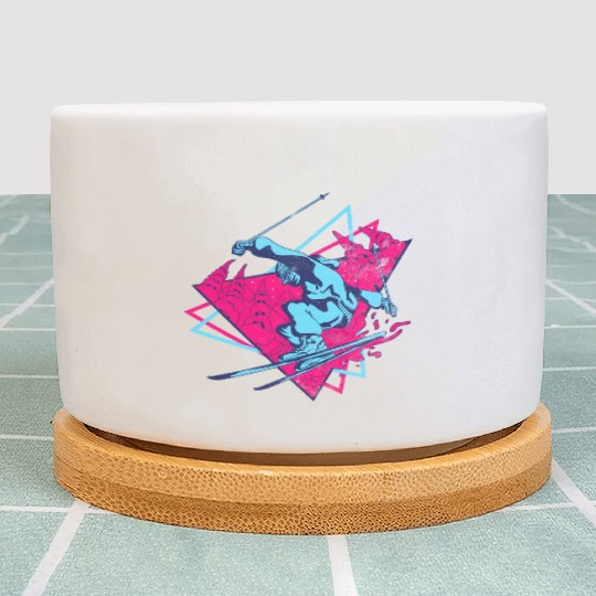 Ski 80S 90S Skiing Plant Pots