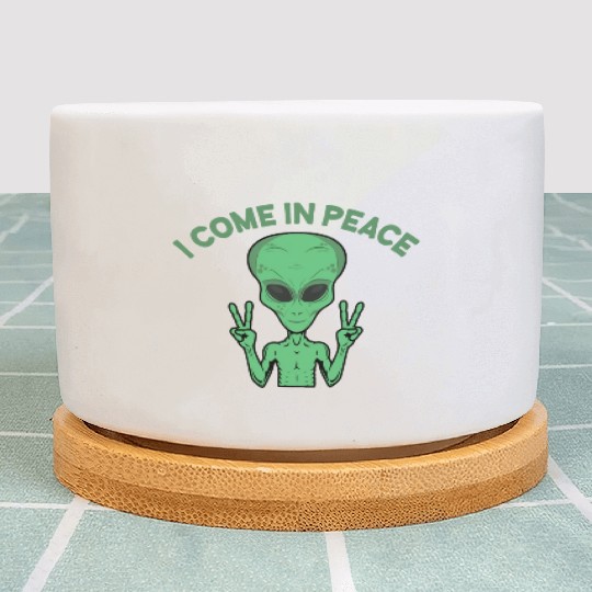 Cute Alien I Come In Peace Space Plant Pots