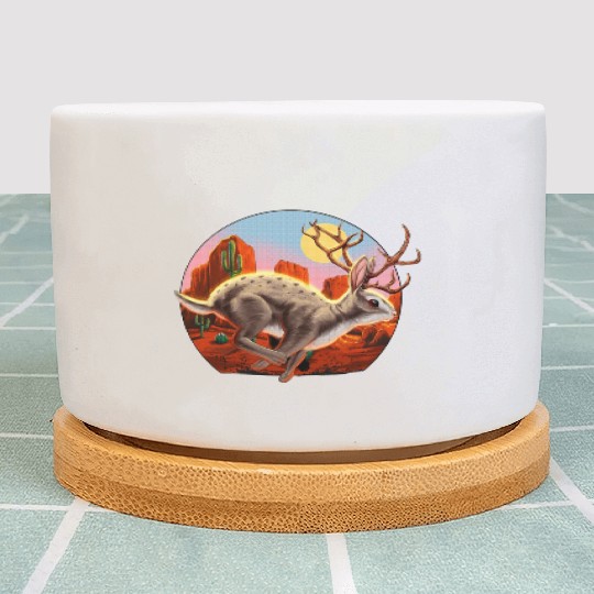 Jackalope Cryptid Rabbit Plant Pots