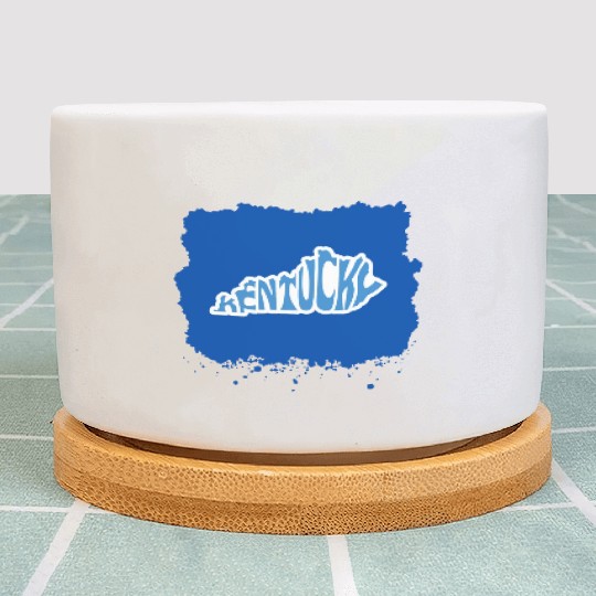 Kentucky Typography Sticker in State Shape Plant Pots