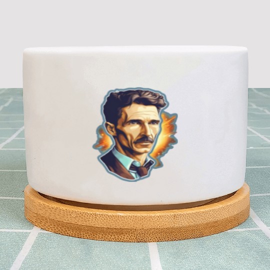 Nikola Tesla Physics Nerd Geek Natural Sciences Plant Pots