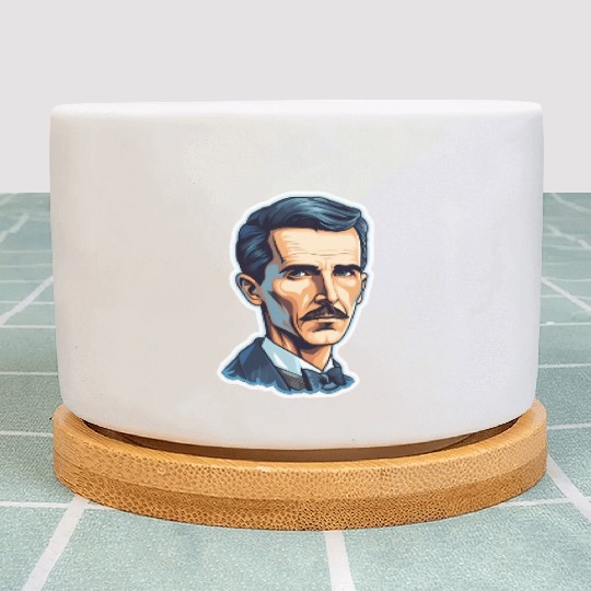 Nikola Tesla Physics Geek Nerd Plant Pots