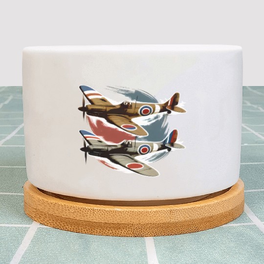 Pilot Spitfire Airplane Aviator Military Plant Pots