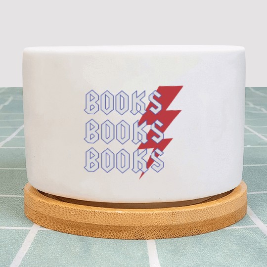 Reading Teacher Cool Books Thunderbolt Men Women Plant Pots