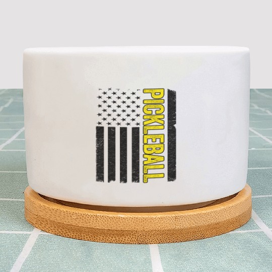 American Flag Us 4th Of July Pickleball Funny Plant Pots