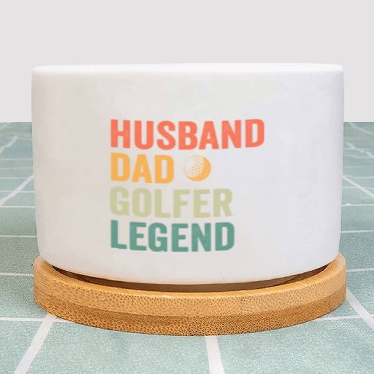 Husband Dad Golfer Legend Funny Golfing Vintage Plant Pots