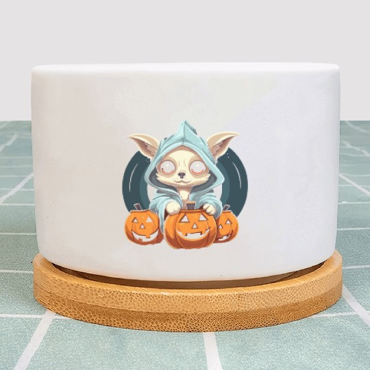 Chihuahua Halloween Puppy Trick Or Treat Dog Lover Plant Pots