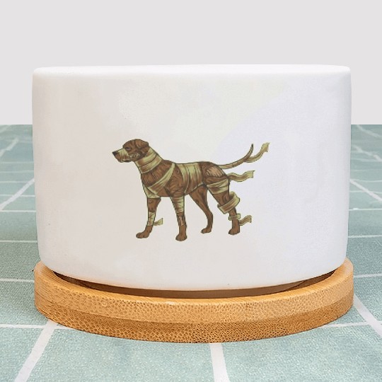 Funny Halloween Costume Mummy Boxer Dog Lover Plant Pots