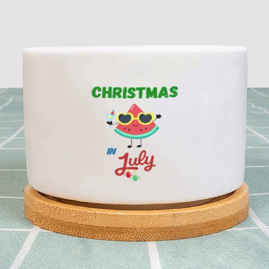 christmas in july cute watermelon Plant Pots for summer