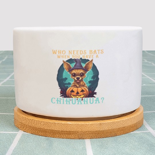 Chihuahua Halloween Puppy Trick Or Treat Dog Lover Plant Pots