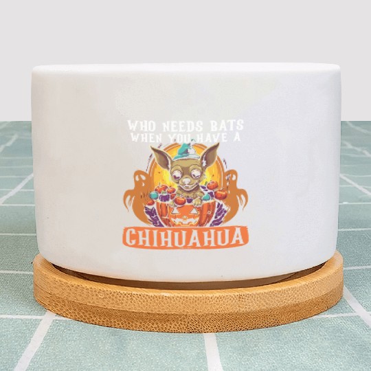Chihuahua Halloween Puppy Trick Or Treat Dog Lover Plant Pots