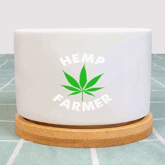 Hemp Farmer Green Leaf Plant Pots