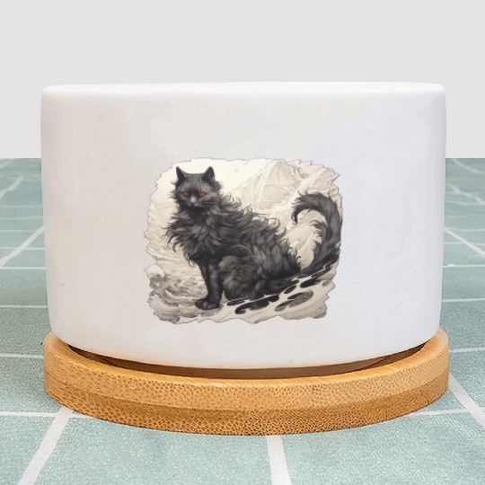 Japanese ink art Cat Plant Pots